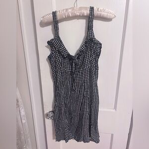 American Eagle Outfitters Black and White Gingham Mini Dress
